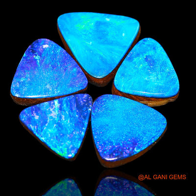 17.50 Cts Lab-Created Doublet Opal Trillion Cabochon 5 Pcs Wholesale Lot Loose Gemstone 10X10X4 mm TO 12X12X4 mm D-76