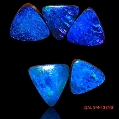 17.50 Cts Lab-Created Doublet Opal Trillion Cabochon 5 Pcs Wholesale Lot Loose Gemstone 10X10X4 mm TO 12X12X4 mm D-76