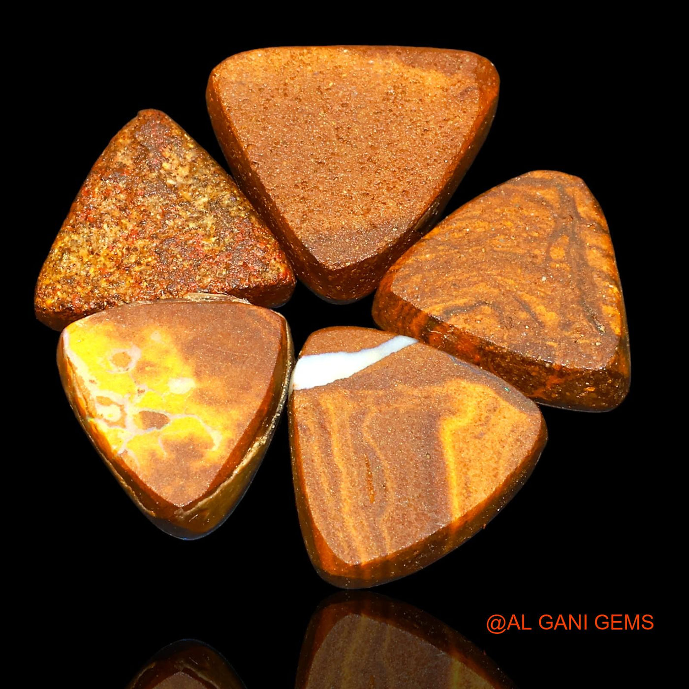 17.50 Cts Lab-Created Doublet Opal Trillion Cabochon 5 Pcs Wholesale Lot Loose Gemstone 10X10X4 mm TO 12X12X4 mm D-76
