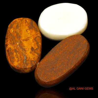 15.20 Cts Australian Doublet Opal Loose Gemstone Oval Cabochon Lab-Created 3 Pcs 13X10X4 mm TO 17X9X4 mm D-77