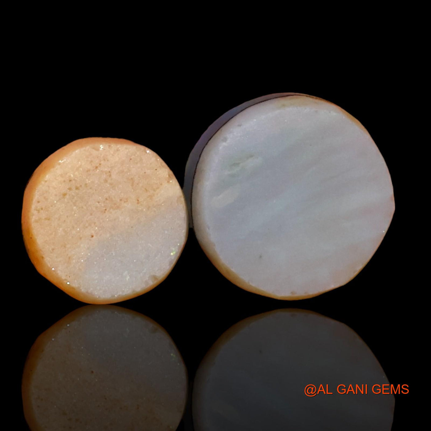 2 Pcs 1.60 Cts Lab-Created Australian Doublet Opal Loose Gemstone Round Cabochon 5X5X2 mm TO 7X7X3 mm D-78