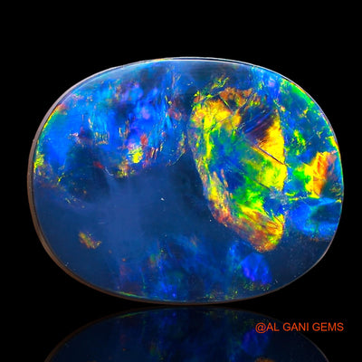 Lab-Created Untreated Doublet Opal Loose Gemstone Oval Cabochon From Australia 9.90 Cts 18x14x4 mm D-7