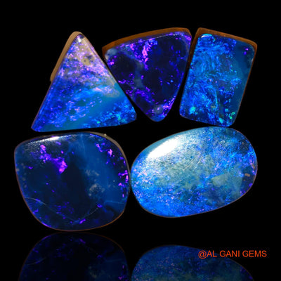 5 Pcs 27.00 Cts Lab-Created Doublet Opal Loose Gemstone Mix Cabochon Wholesale Lot 11X11X4 mm TO 16X11X4 mm D-81