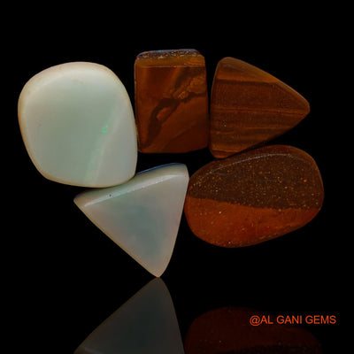 5 Pcs 27.00 Cts Lab-Created Doublet Opal Loose Gemstone Mix Cabochon Wholesale Lot 11X11X4 mm TO 16X11X4 mm D-81