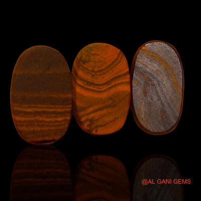 3 Pcs 21.70 Cts Lab-Created Australian Doublet Opal Loose Gemstone Oval Cabochon 16X10X5 mm TO 17X10X3 mm D-82