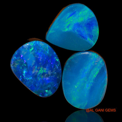 11.00 Cts Unheated Australian Doublet Opal Loose Gemstone Mix Cabochon Lab-Created 3 Pcs 10X9X3 mm TO 12X9X3 mm D-85