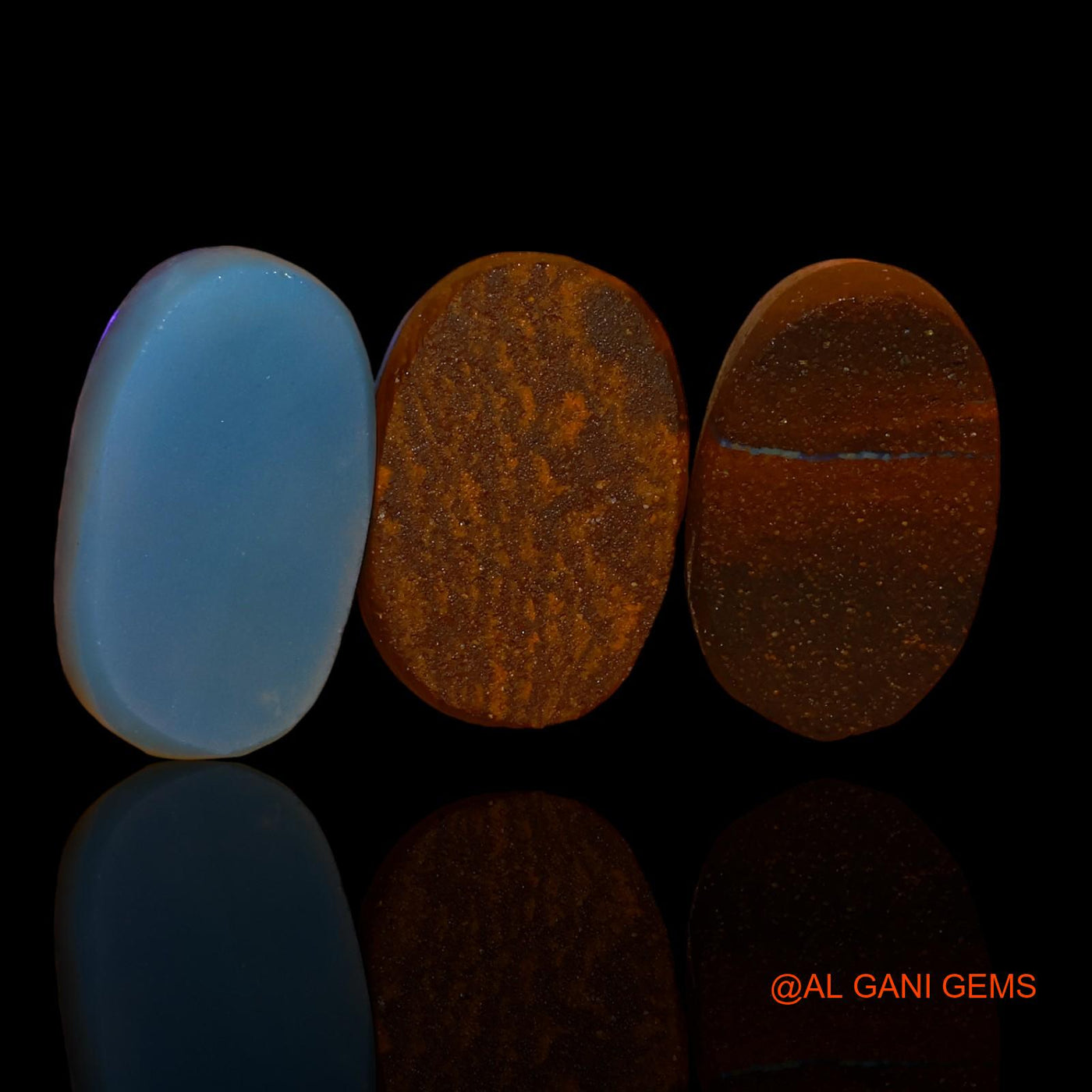 3 Pcs 12.30 Cts Lab-Created Australian Doublet Opal Loose Gemstone Oval Cabochon 13X8X4 mm TO 14X8X4 mm D-86