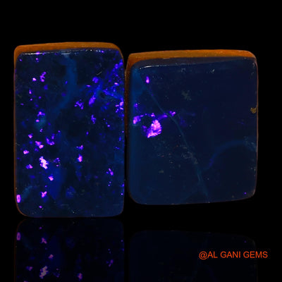 2 Pcs Lab-Created Doublet Opal Gemstone 11.20 Cts Loose Square Cabochon From Australia 11X9X4 mm TO 12X8X4 mm D-87