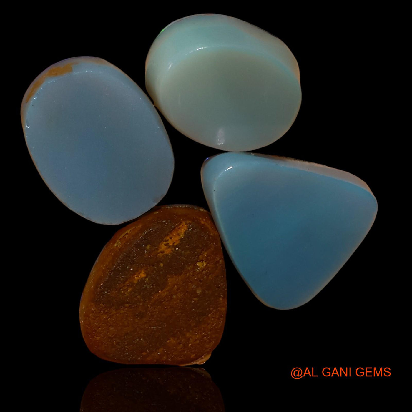4 Pcs 10.00 Cts Lab-Created Australian Doublet Opal Loose Gemstone Mix Cabochon 9X7X4 mm TO 10X9X4 mm D-88