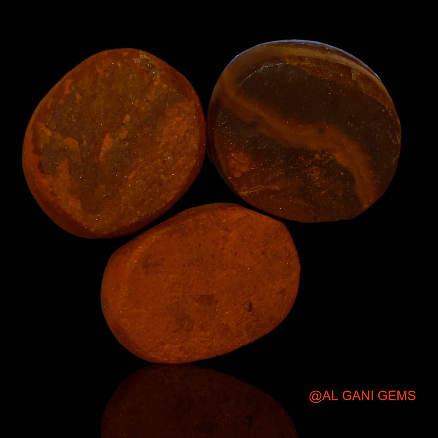 Lab-Created Doublet Opal Loose Gemstone Oval Cabochon From Australia 3 Pcs 12.20 Cts 11X10X3 mm TO 12X10X4 mm D-89