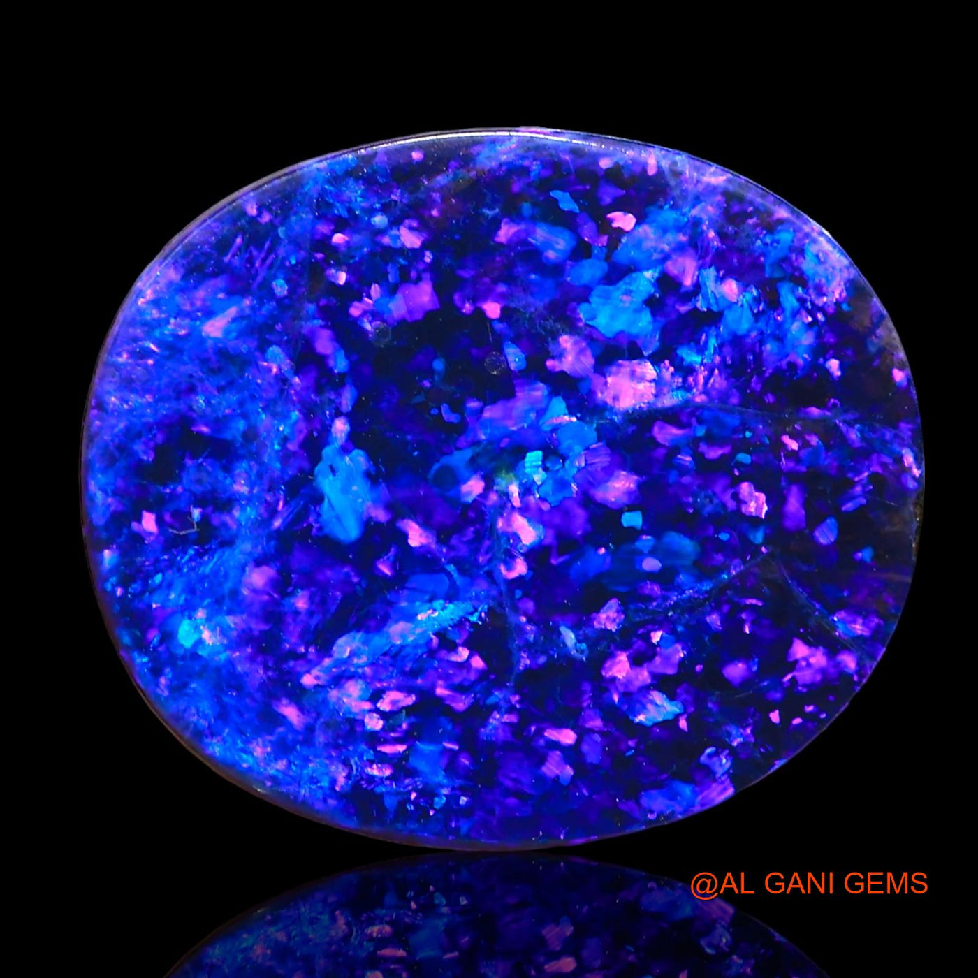 7.50 Cts Lab-Created Australian Doublet Opal Oval Cabochon Loose Gemstone For Jewelry 15x13x4 mm D-8