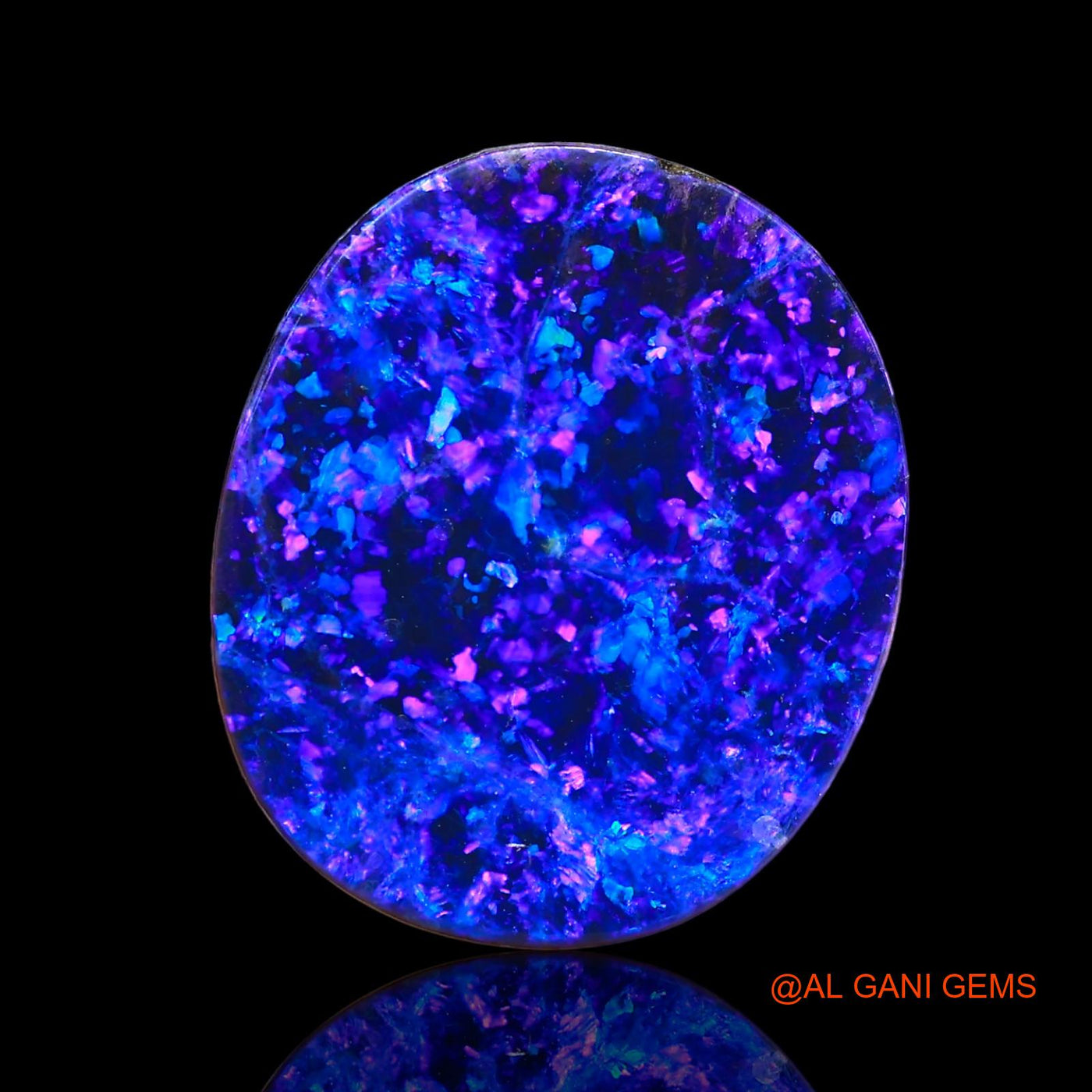 7.50 Cts Lab-Created Australian Doublet Opal Oval Cabochon Loose Gemstone For Jewelry 15x13x4 mm D-8