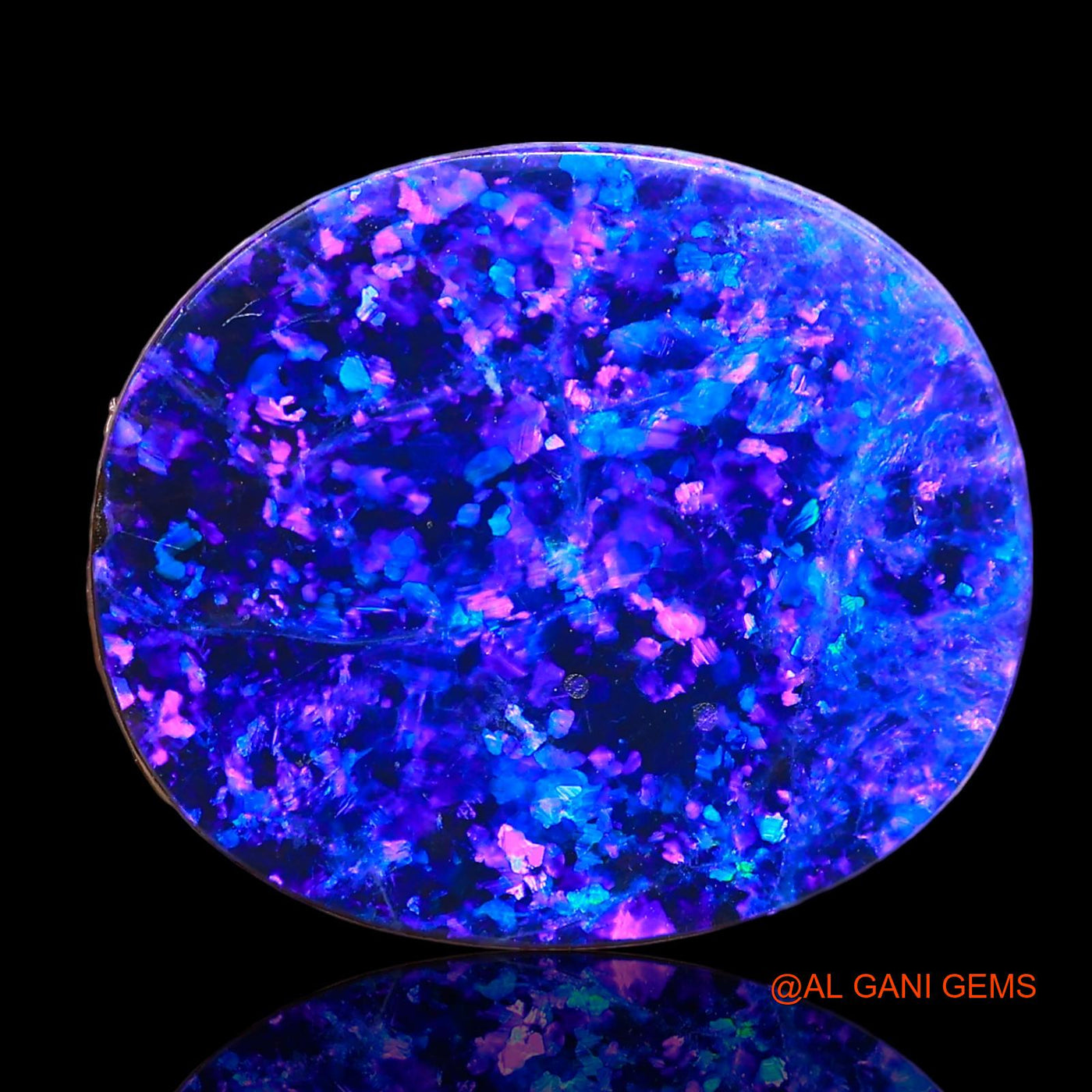 7.50 Cts Lab-Created Australian Doublet Opal Oval Cabochon Loose Gemstone For Jewelry 15x13x4 mm D-8