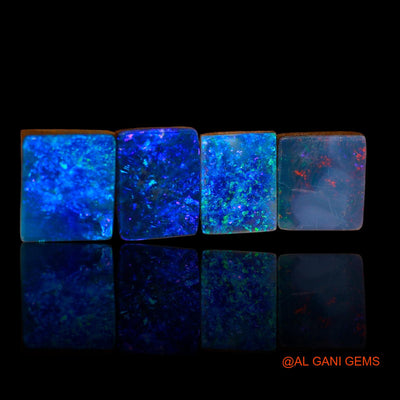 4 Pcs Lab-Created Doublet Opal Gemstone 16.50 Cts Loose Square Cabochon From Australia 10X9X3 mm TO 12X9X4 mm D-90