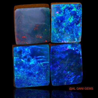 4 Pcs Lab-Created Doublet Opal Gemstone 16.50 Cts Loose Square Cabochon From Australia 10X9X3 mm TO 12X9X4 mm D-90