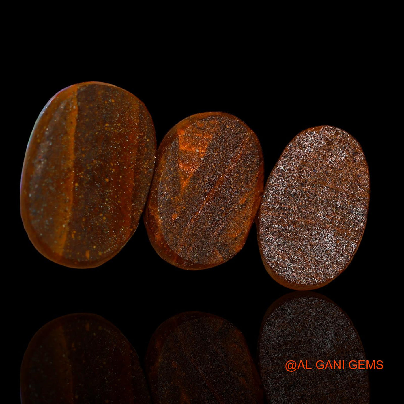 Lab-Created Doublet Opal Loose Gemstone Oval Cabochon From Australia 3 Pcs 21.50 Cts 14X10X3 mm TO 16X11X4 mm D-91