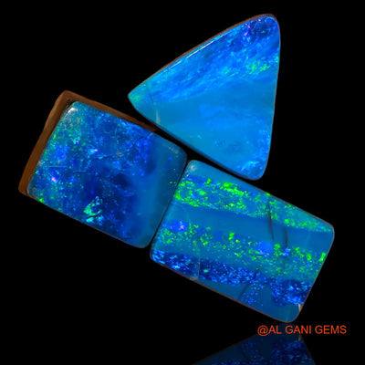 Lab-Created Doublet Opal Loose Gemstone Mix Cabochon From Australia 3 Pcs 8.40 Cts 9X7X3 mm TO 10X7X3 mm D-93