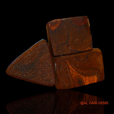 Lab-Created Doublet Opal Loose Gemstone Mix Cabochon From Australia 3 Pcs 8.40 Cts 9X7X3 mm TO 10X7X3 mm D-93