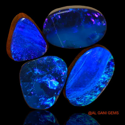 12.30 Cts Unheated Australian Doublet Opal Loose Gemstone Mix Cabochon Lab-Created 4 Pcs 10X8X4 mm TO 13X14X8 mm D-95