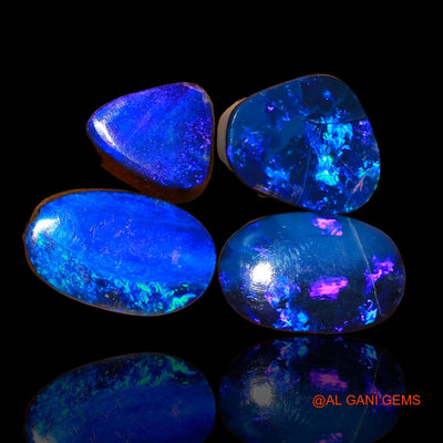 12.30 Cts Unheated Australian Doublet Opal Loose Gemstone Mix Cabochon Lab-Created 4 Pcs 10X8X4 mm TO 13X14X8 mm D-95