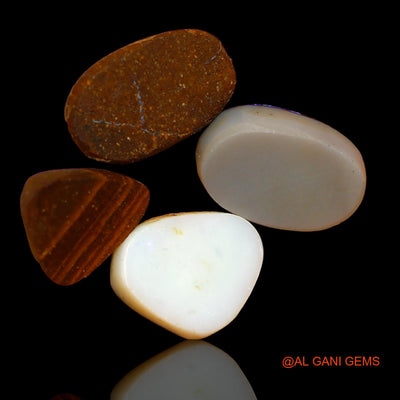 12.30 Cts Unheated Australian Doublet Opal Loose Gemstone Mix Cabochon Lab-Created 4 Pcs 10X8X4 mm TO 13X14X8 mm D-95