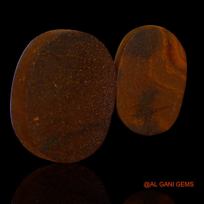2 Pcs 16.60 Cts Lab-Created Australian Doublet Opal Loose Gemstone Oval Cabochon 14X9X3 mm TO 16X12X5 mm D-97
