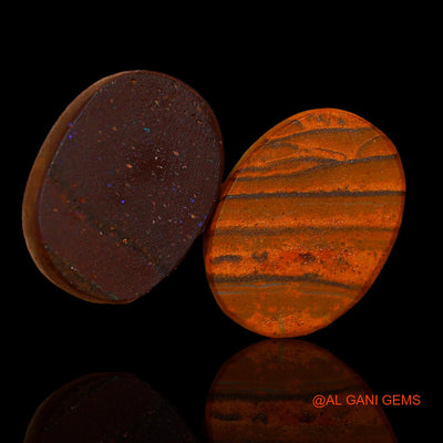 2 Pcs Lab-Created Doublet Opal Gemstone 22.40 Cts Loose Oval Cabochon From Australia 17X13X4 mm TO 18X13X4 mm D-99