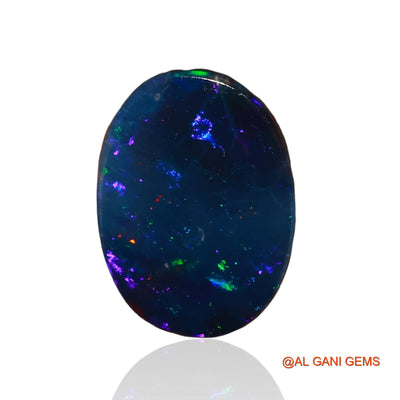 Lab-Created Untreated Doublet Opal Loose Gemstone Oval Cabochon From Australia 11.20 Cts 16x12x5 mm D-9