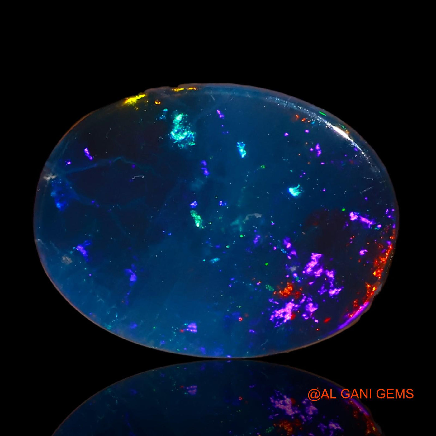 Lab-Created Untreated Doublet Opal Loose Gemstone Oval Cabochon From Australia 11.20 Cts 16x12x5 mm D-9