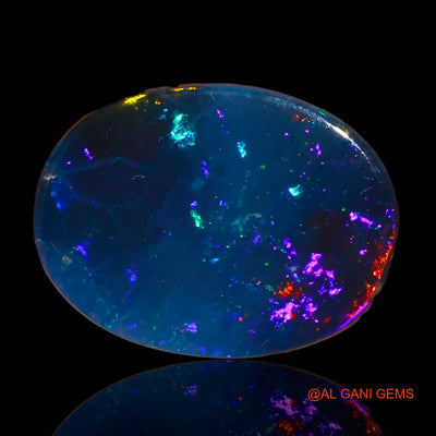 Lab-Created Untreated Doublet Opal Loose Gemstone Oval Cabochon From Australia 11.20 Cts 16x12x5 mm D-9