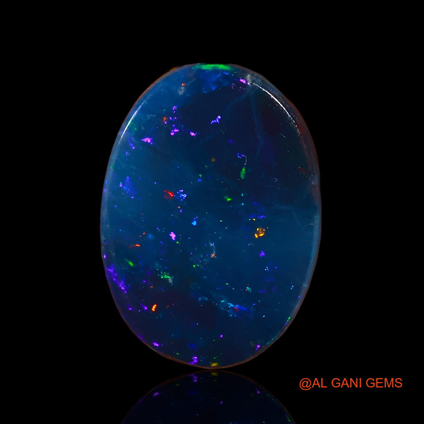 Lab-Created Untreated Doublet Opal Loose Gemstone Oval Cabochon From Australia 11.20 Cts 16x12x5 mm D-9