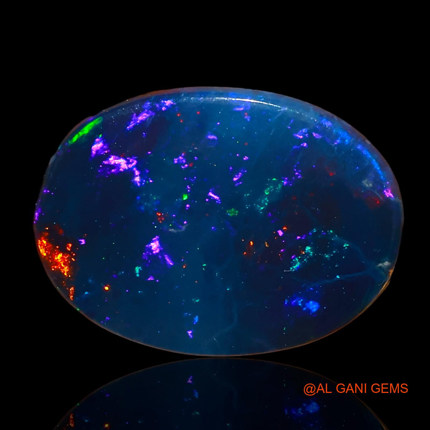 Lab-Created Untreated Doublet Opal Loose Gemstone Oval Cabochon From Australia 11.20 Cts 16x12x5 mm D-9