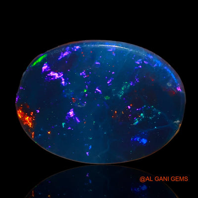 Lab-Created Untreated Doublet Opal Loose Gemstone Oval Cabochon From Australia 11.20 Cts 16x12x5 mm D-9