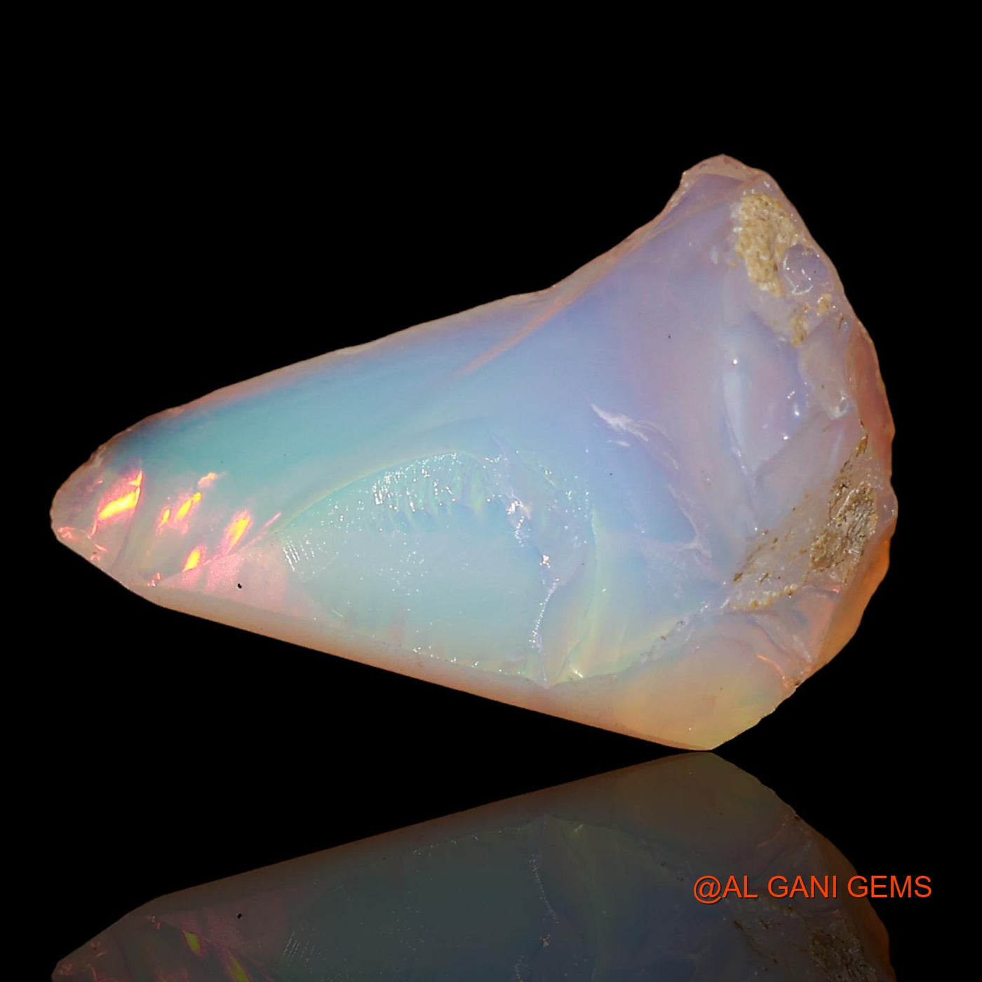 Natural Untreated Fire Opal Loose Gemstone Fancy Rough From Ethiopia 14.00 Cts 24x15x11 mm E-100