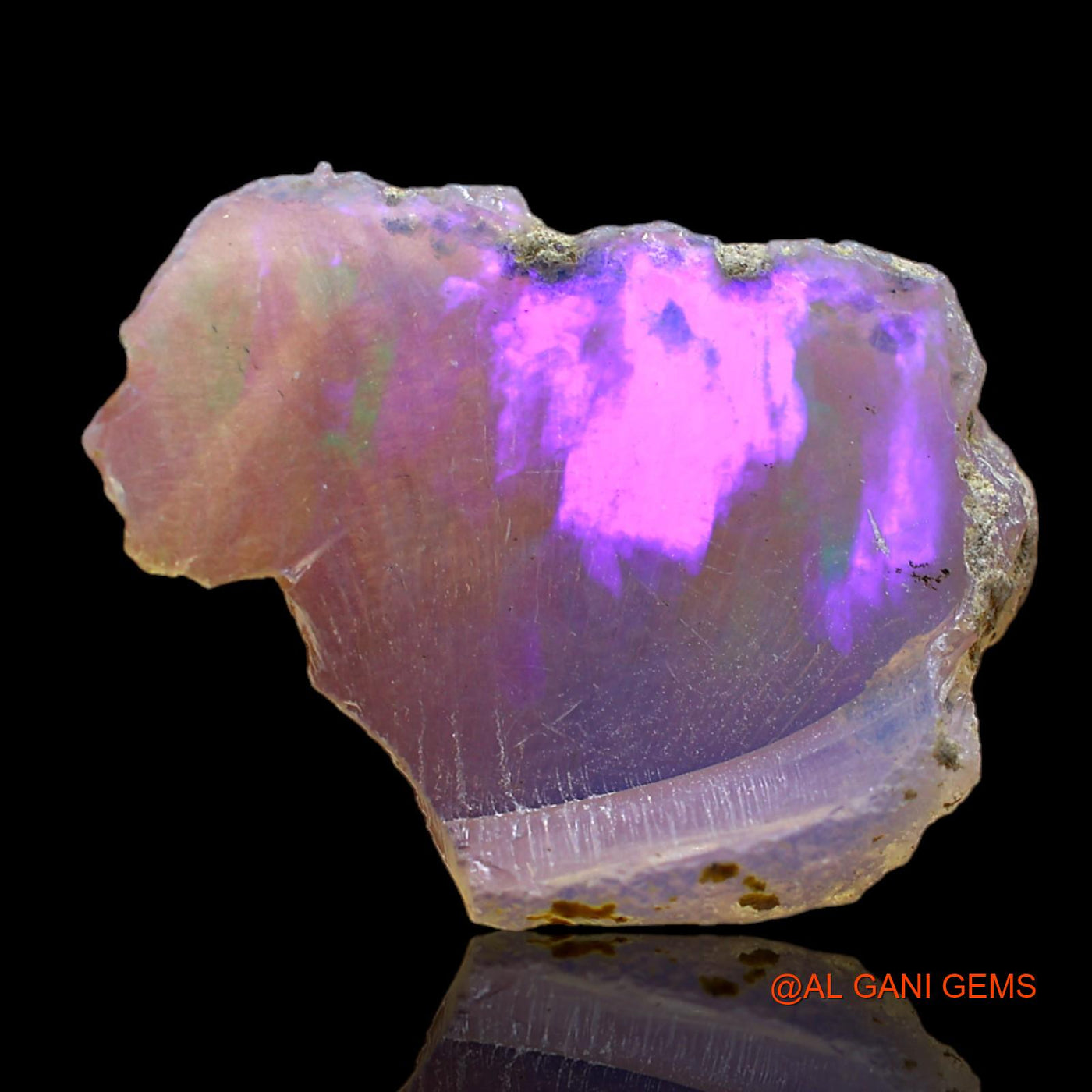 Natural Fire Opal Gemstone 5.00 Cts Loose Fancy Rough From Ethiopia 22x17x4 mm E-101