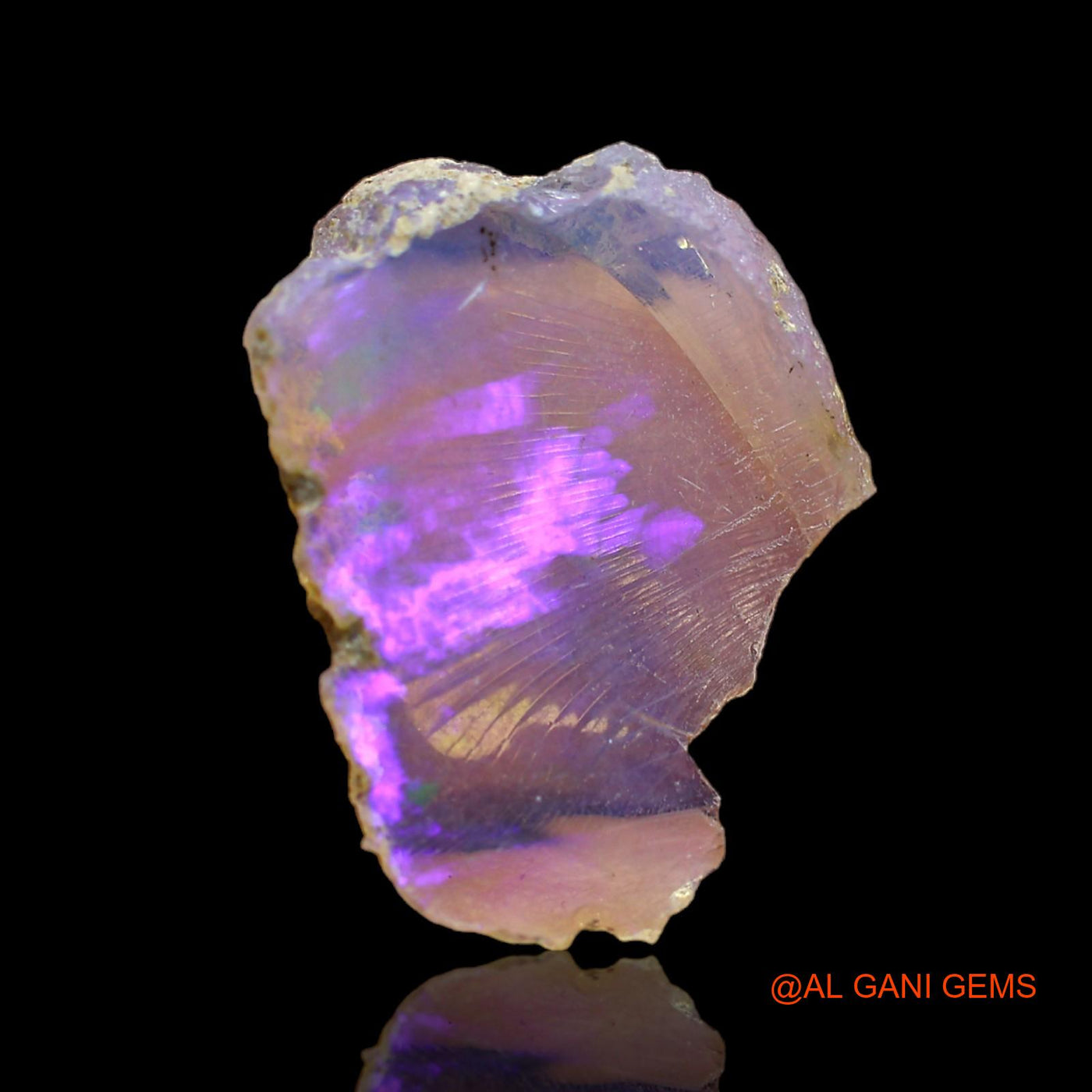 Natural Fire Opal Gemstone 5.00 Cts Loose Fancy Rough From Ethiopia 22x17x4 mm E-101
