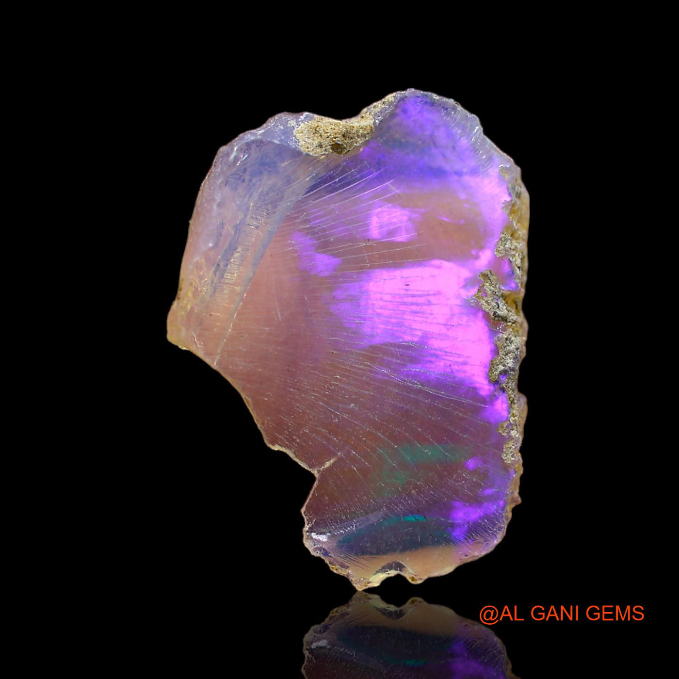 Natural Fire Opal Gemstone 5.00 Cts Loose Fancy Rough From Ethiopia 22x17x4 mm E-101