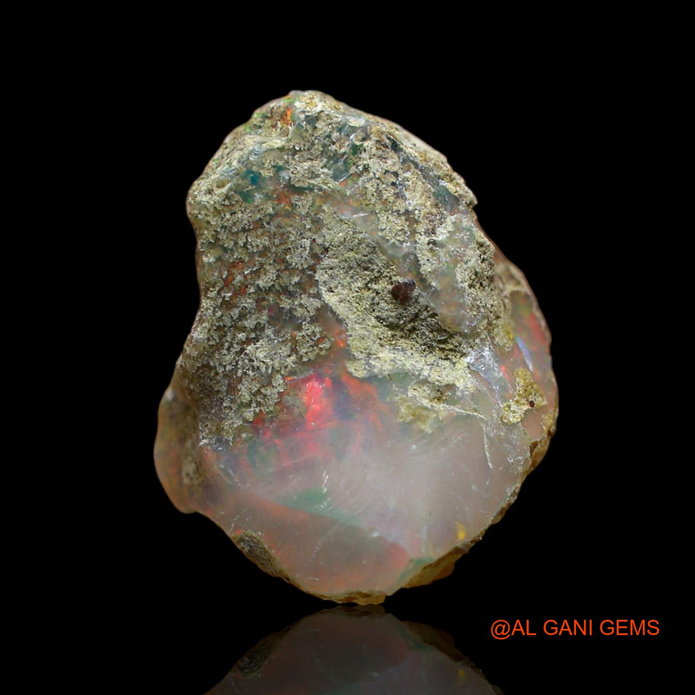 Natural Untreated Fire Opal Loose Gemstone Fancy Rough From Ethiopia 12.00 Cts 19x15x10 mm E-107