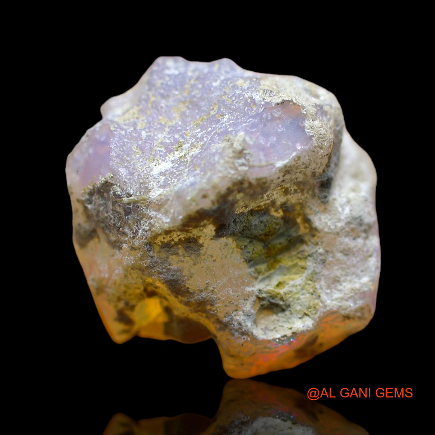 Natural Untreated Fire Opal Loose Gemstone Fancy Rough From Ethiopia 13.00 Cts 16x13x11 mm E-109