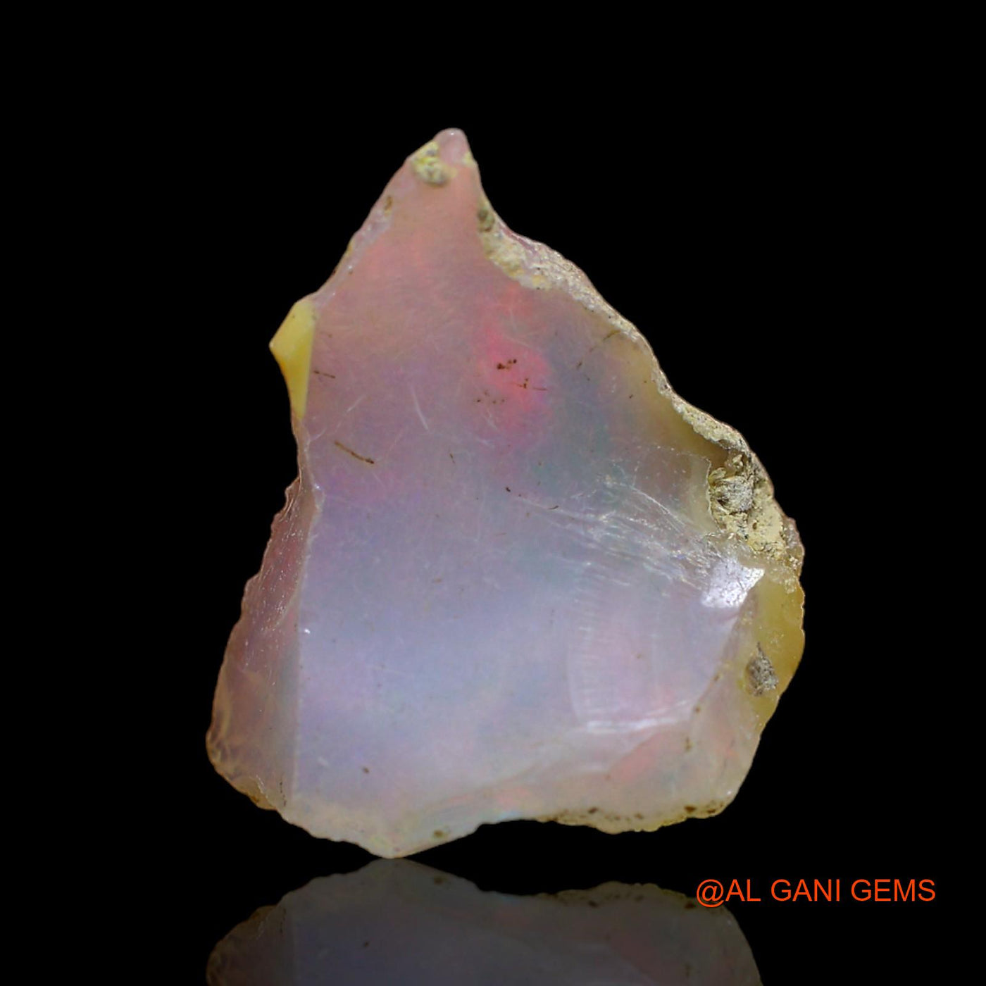 Natural Fire Opal Gemstone 6.00 Cts Loose Fancy Rough From Ethiopia 19x14x8 mm E-111