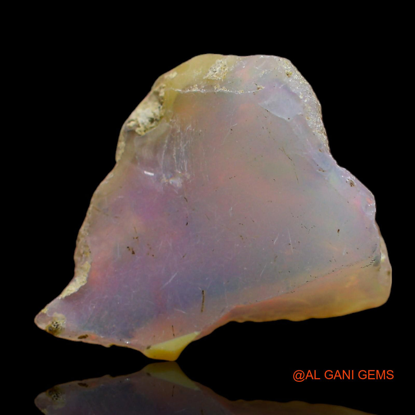 Natural Fire Opal Gemstone 6.00 Cts Loose Fancy Rough From Ethiopia 19x14x8 mm E-111