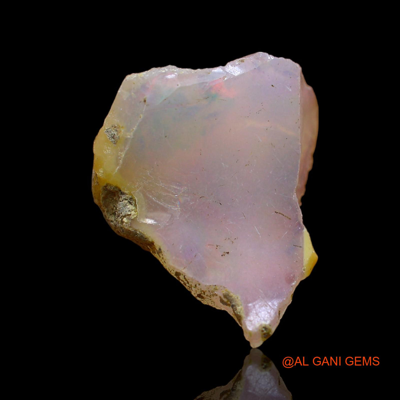 Natural Fire Opal Gemstone 6.00 Cts Loose Fancy Rough From Ethiopia 19x14x8 mm E-111