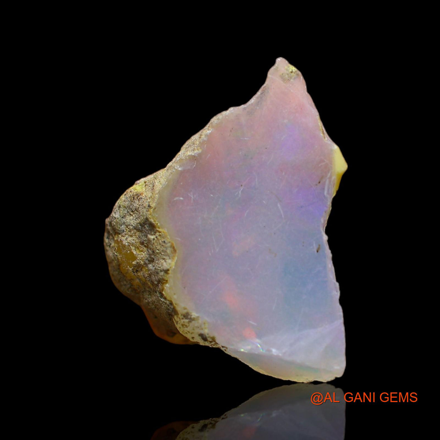 Natural Fire Opal Gemstone 6.00 Cts Loose Fancy Rough From Ethiopia 19x14x8 mm E-111