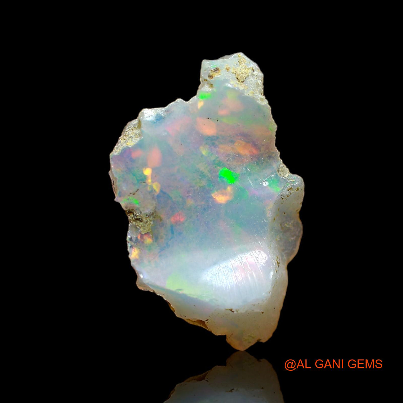 Natural Untreated Fire Opal Loose Gemstone Fancy Rough From Ethiopia 4.00 Cts 20x13x6 mm E-114