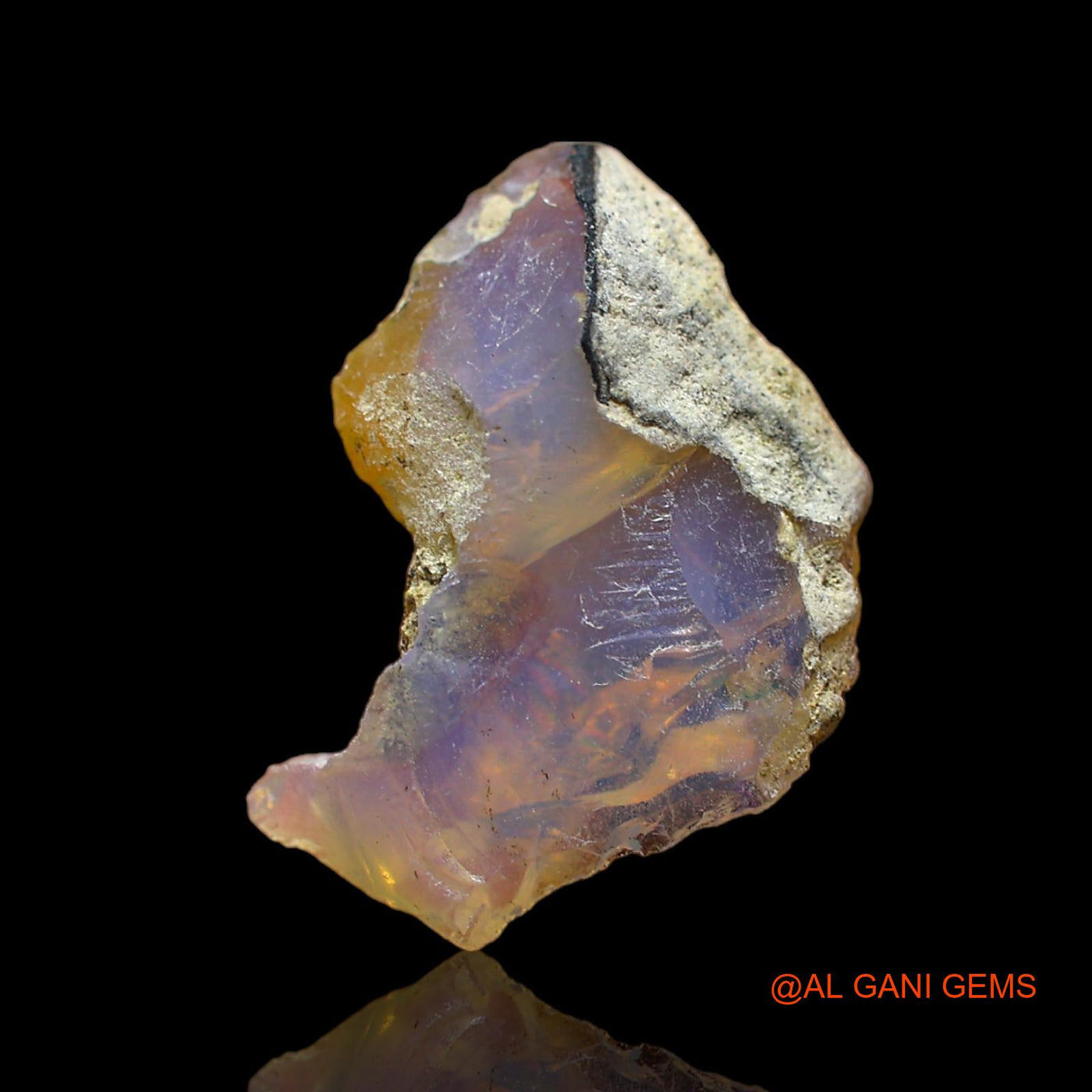 Natural Fire Opal Gemstone 5.00 Cts Loose Fancy Rough From Ethiopia 20x13x7 mm E-121