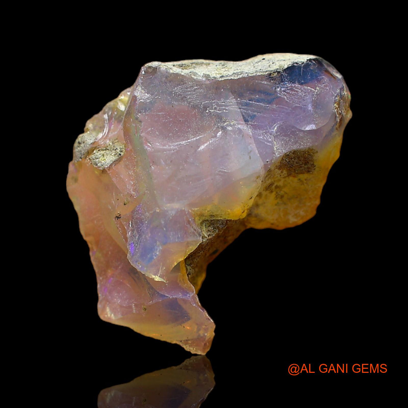 Natural Fire Opal Gemstone 5.00 Cts Loose Fancy Rough From Ethiopia 20x13x7 mm E-121
