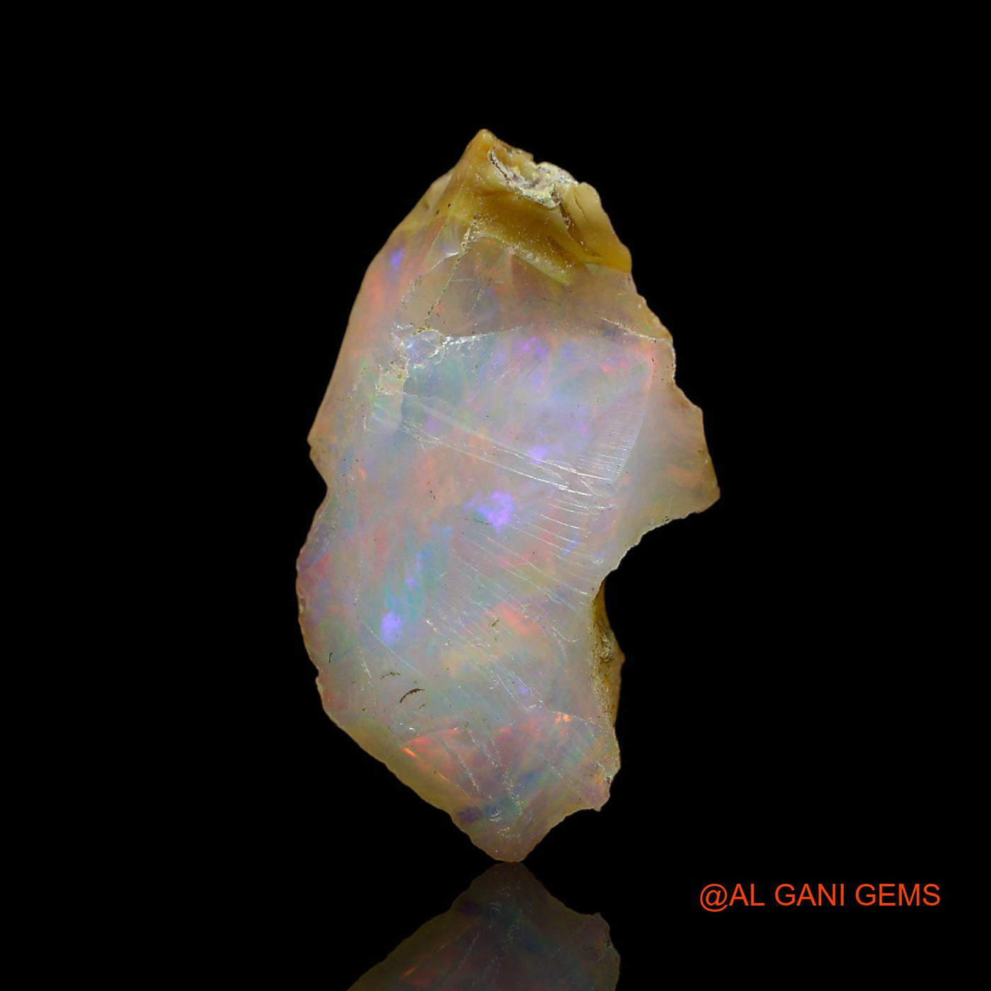 Natural Untreated Fire Opal Loose Gemstone Fancy Rough From Ethiopia 4.00 Cts 21x12x5 mm E-123