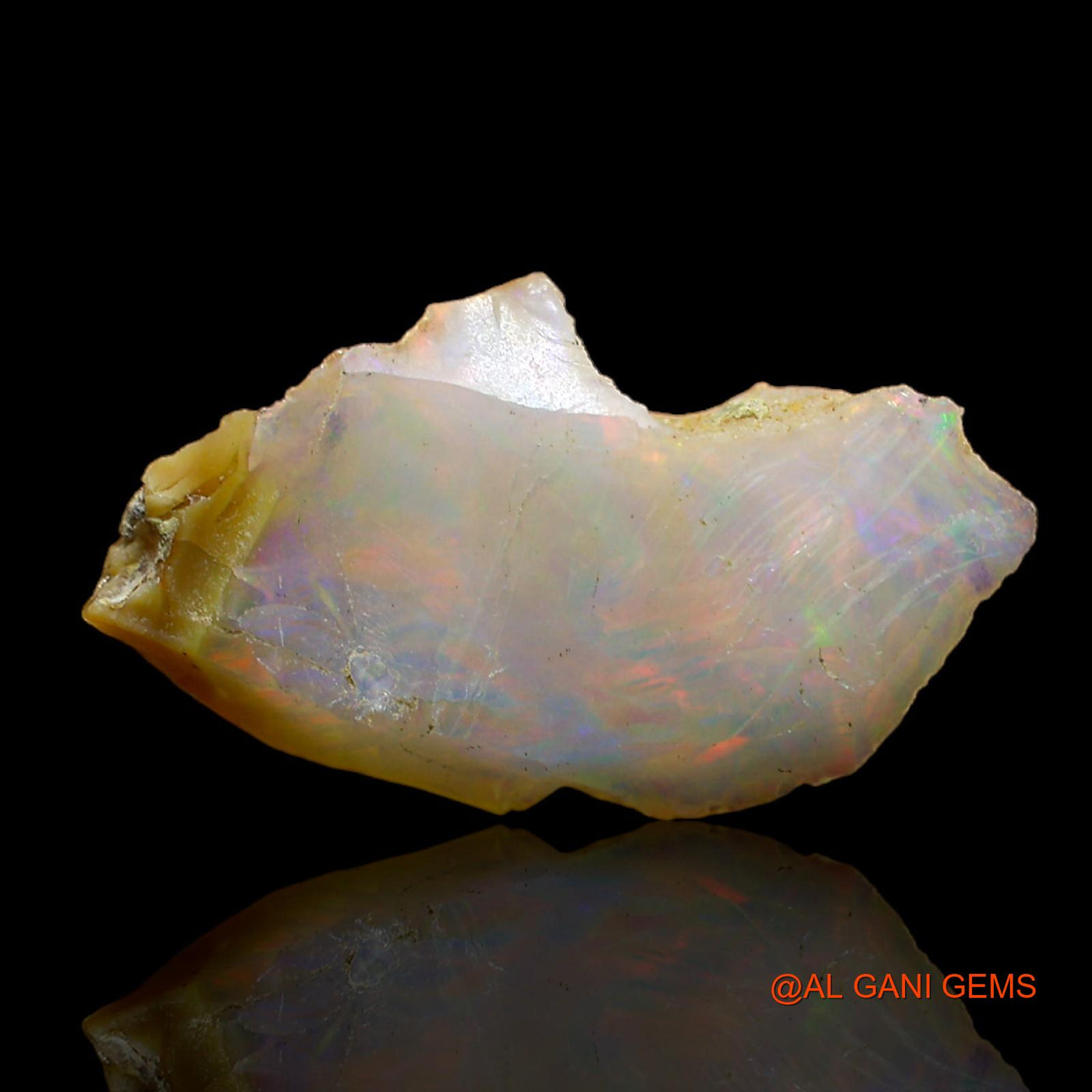 Natural Untreated Fire Opal Loose Gemstone Fancy Rough From Ethiopia 4.00 Cts 21x12x5 mm E-123