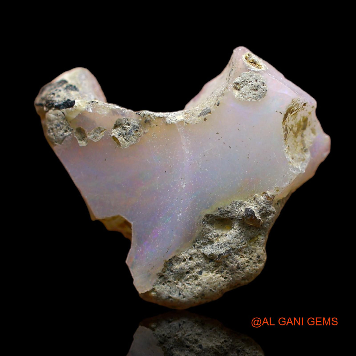 Natural Fire Opal Gemstone 4.00 Cts Loose Fancy Rough From Ethiopia 17x16x5 mm E-130