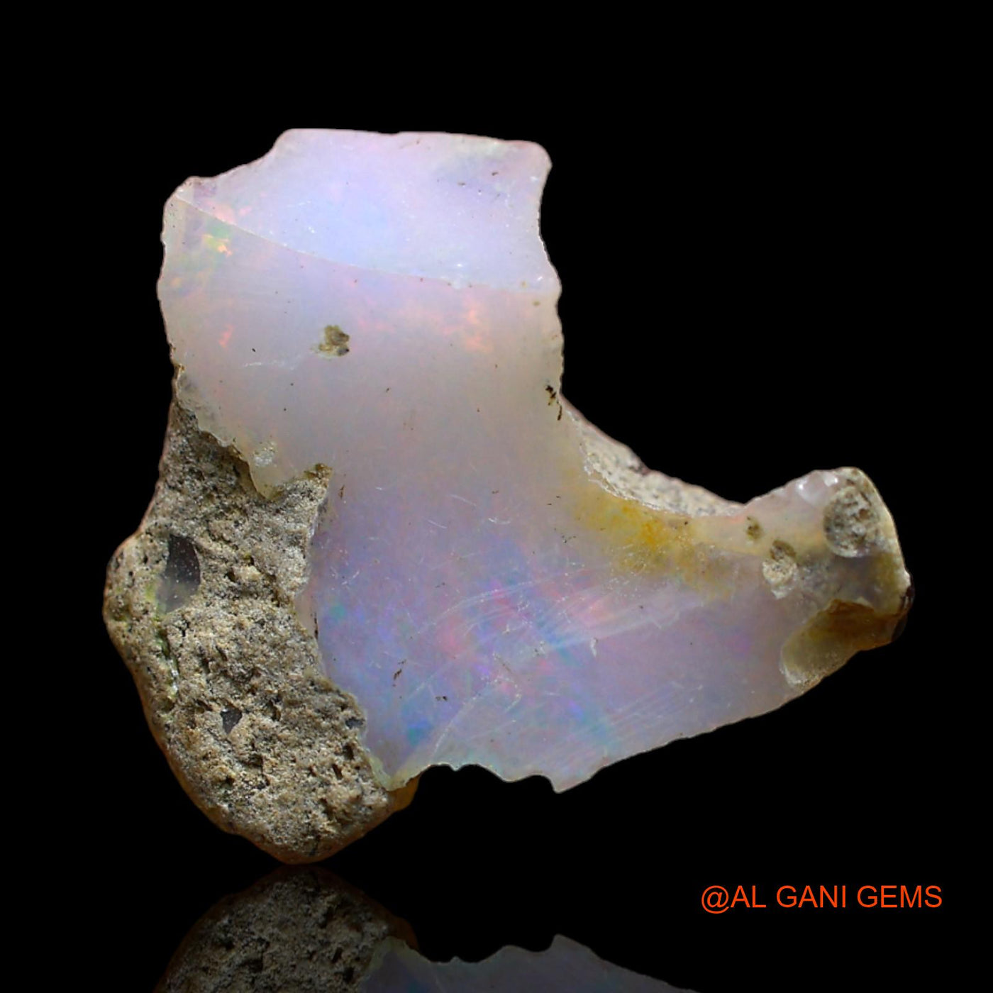 Natural Fire Opal Gemstone 4.00 Cts Loose Fancy Rough From Ethiopia 17x16x5 mm E-130